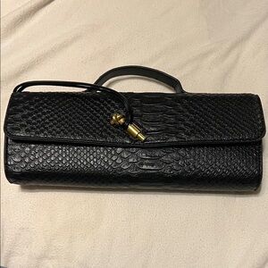 Elegant Black Textured Clutch